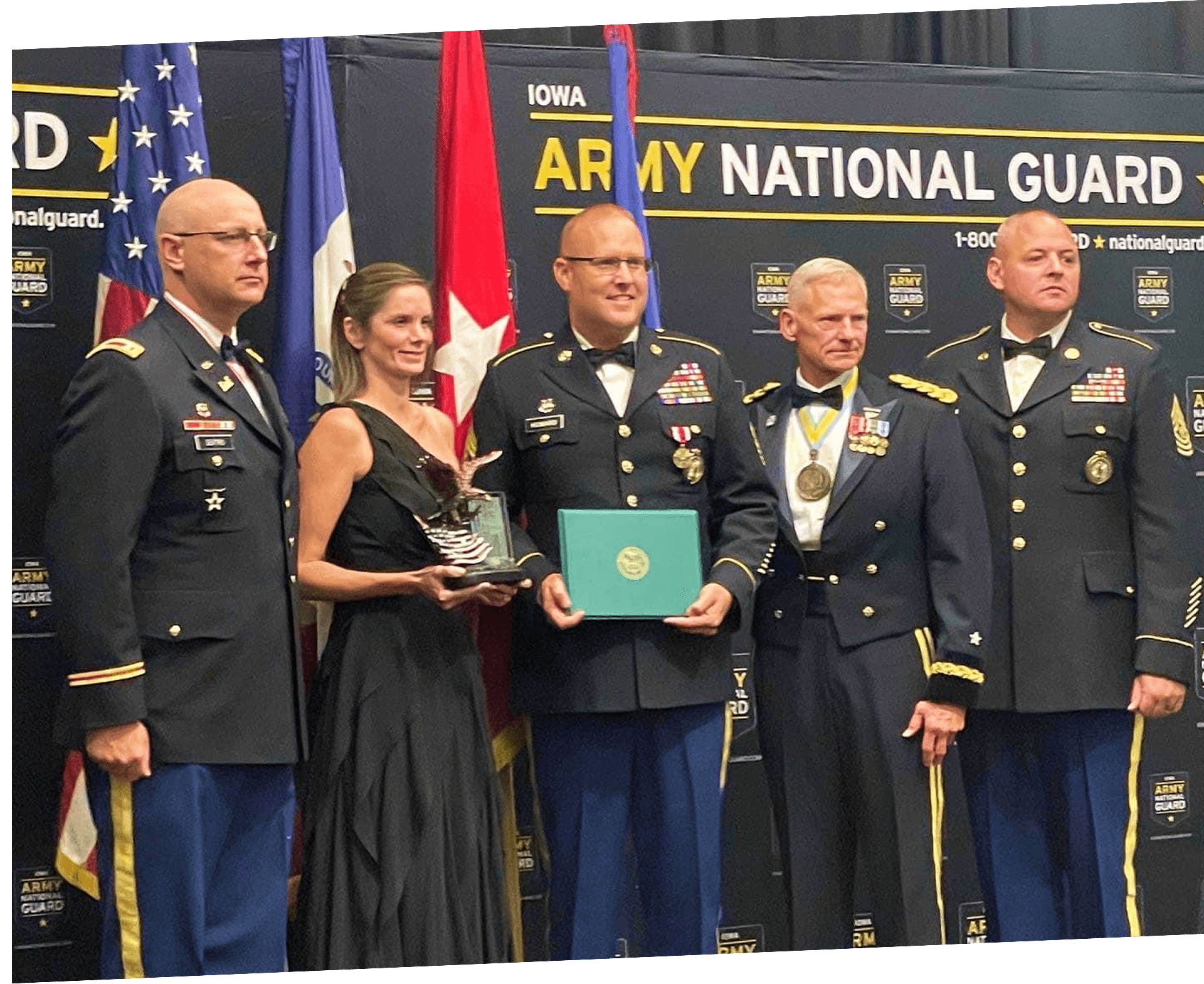 Five people at Army National Guard ceremony.